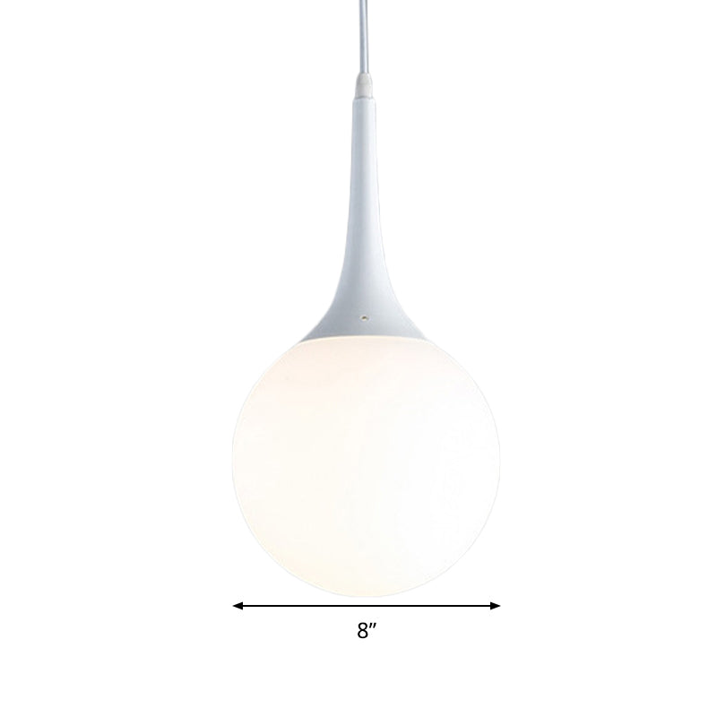 Taavita Ceiling Light made of white glass with globe pendant, 1 light, 12"/14"/16" width, hanging