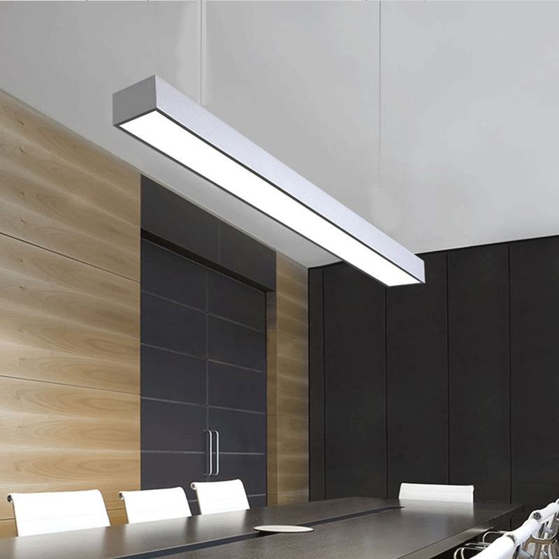 Minimalist Linear LED Suspension Light Fixture Aluminum Office Ceiling Pendant Light Clearhalo 'Ceiling Lights' 'Modern Pendants' 'Modern' 'Pendant Lights' 'Pendants' Lighting' 2460577