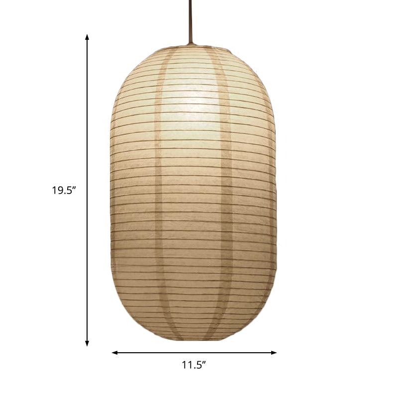 8.5" / 11.5" / 16.5" Wide White Lantern Pendant Traditional Paper Hanging Lamp - 1 Light Fixture by Taavita