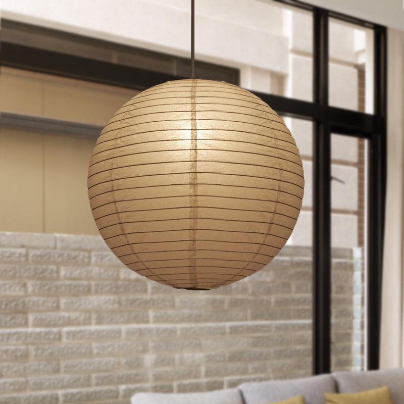 8.5" / 11.5" / 16.5" Wide White Lantern Pendant Traditional Paper Hanging Lamp - 1 Light Fixture by Taavita