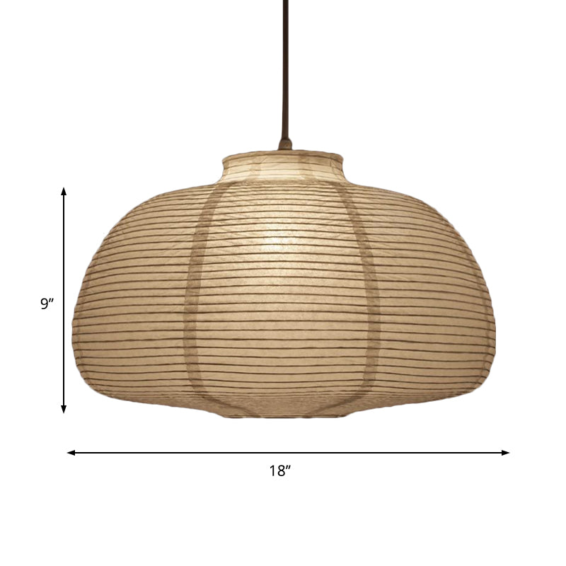 8.5" / 11.5" / 16.5" Wide White Lantern Pendant Traditional Paper Hanging Lamp - 1 Light Fixture by Taavita