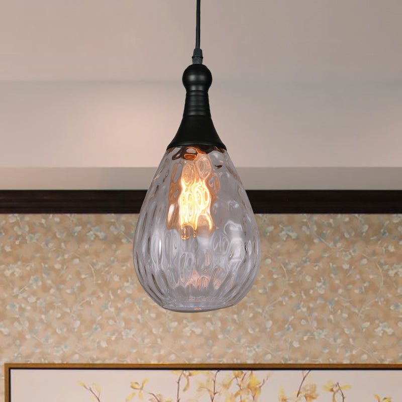 Taavita Tears of the Ceiling Light Industrial Clear Glass/Amber/Grey Water 1 Light Bedroom Pendant Lighting