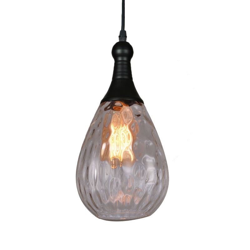 Taavita Tears of the Ceiling Light Industrial Clear Glass/Amber/Grey Water 1 Light Bedroom Pendant Lighting