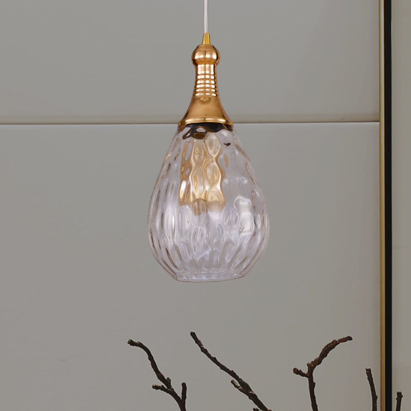 Taavita Tears of the Ceiling Light Industrial Clear Glass/Amber/Grey Water 1 Light Bedroom Pendant Lighting