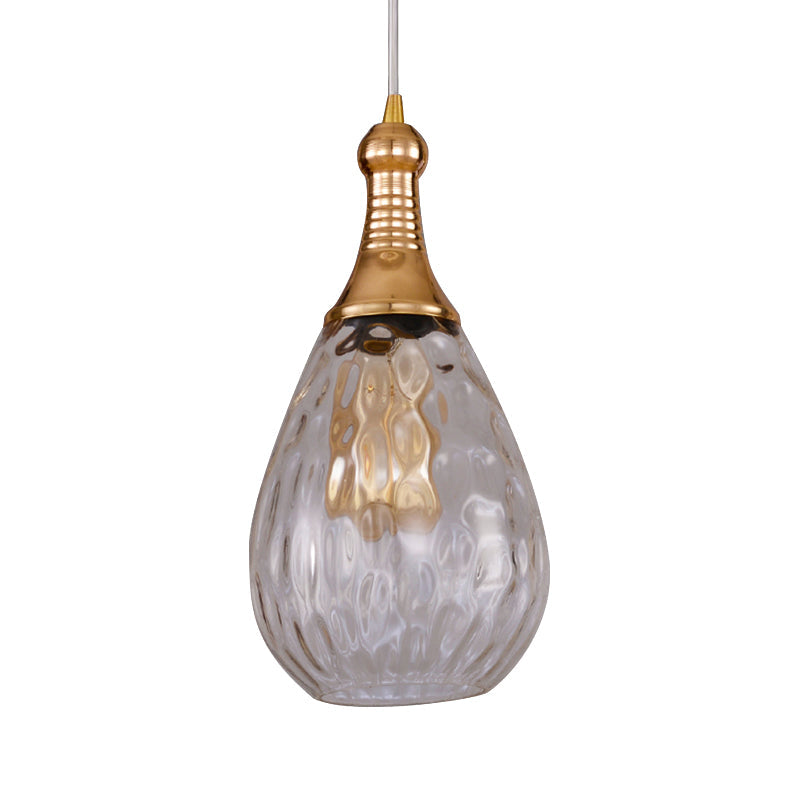 Taavita Tears of the Ceiling Light Industrial Clear Glass/Amber/Grey Water 1 Light Bedroom Pendant Lighting