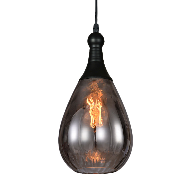 Taavita Tears of the Ceiling Light Industrial Clear Glass/Amber/Grey Water 1 Light Bedroom Pendant Lighting