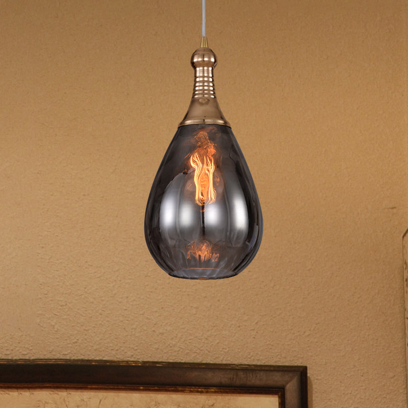 Taavita Tears of the Ceiling Light Industrial Clear Glass/Amber/Grey Water 1 Light Bedroom Pendant Lighting