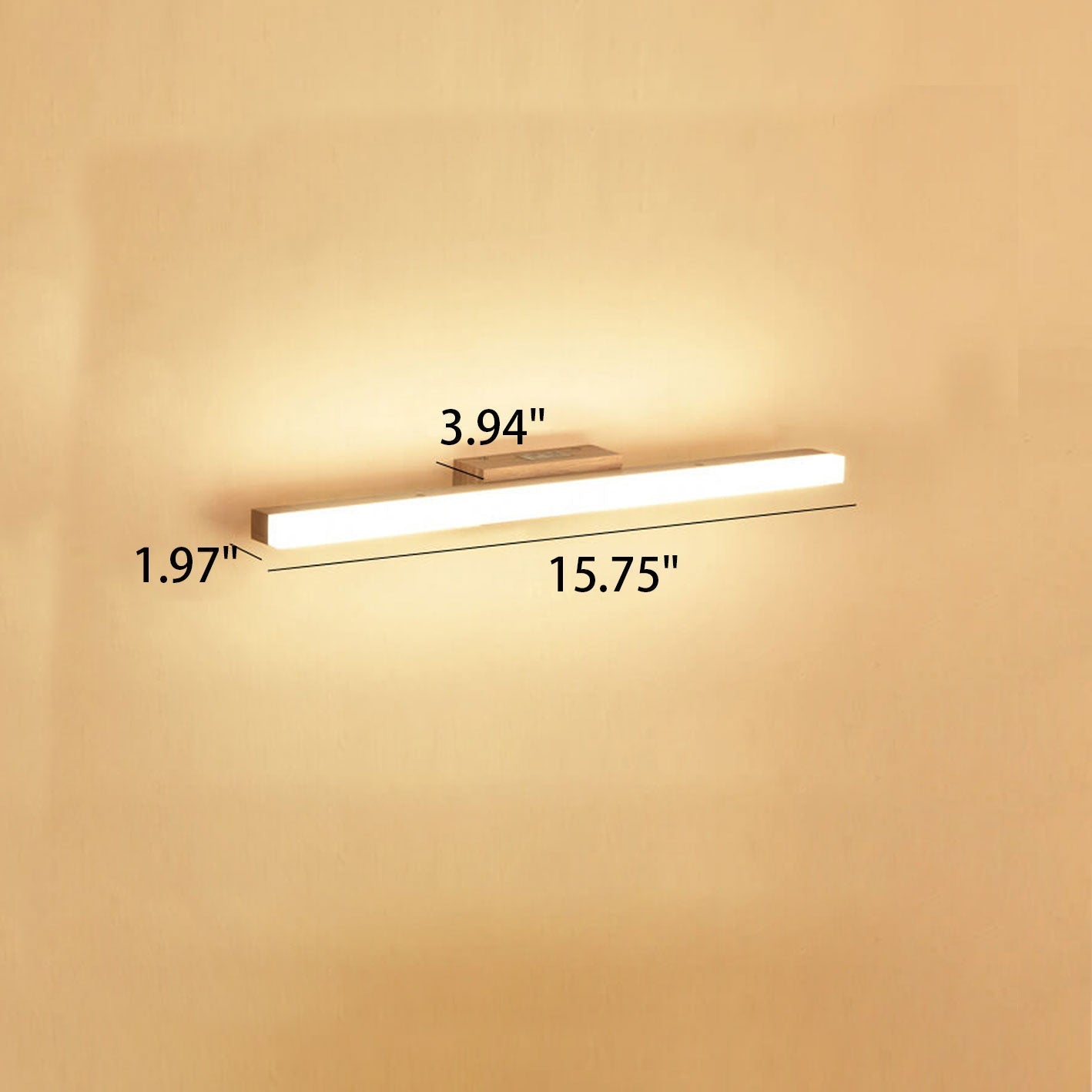 Taavita Minimalist Wooden Long Strip Vanity Light LED Wall Lamp