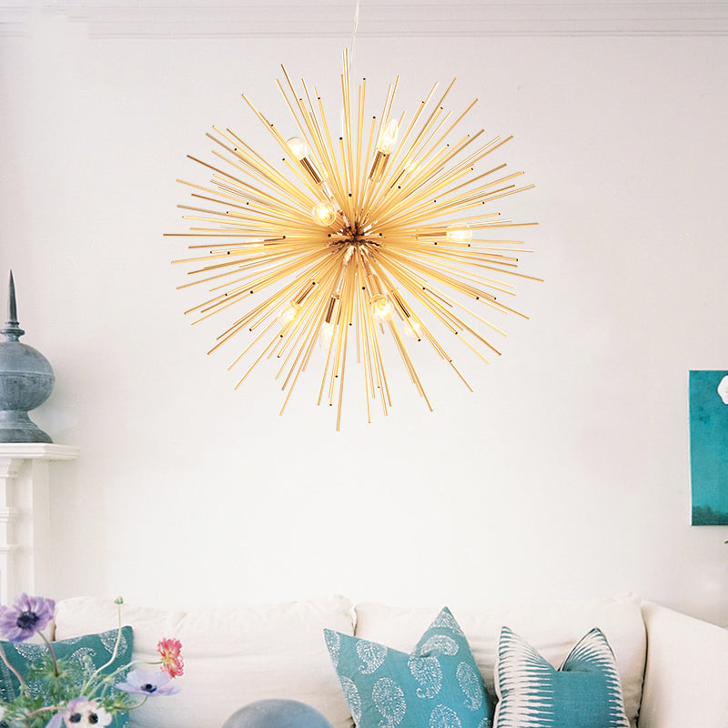 Starburst Chandelier Pendant Light Modernism Metal 20.5"/23"/25" Dia LED Gold Hanging Ceiling Light Clearhalo 'Ceiling Lights' 'Chandeliers' 'Modern Chandeliers' 'Modern' Lighting' 600059