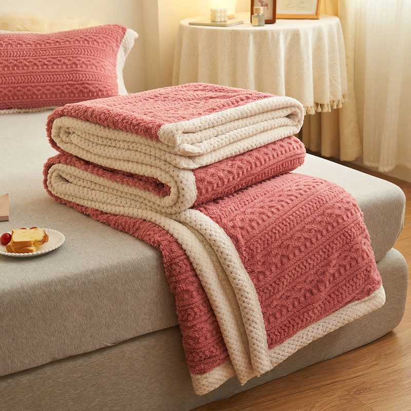 Taavita Double Jacquard Fleece Throw Blanket