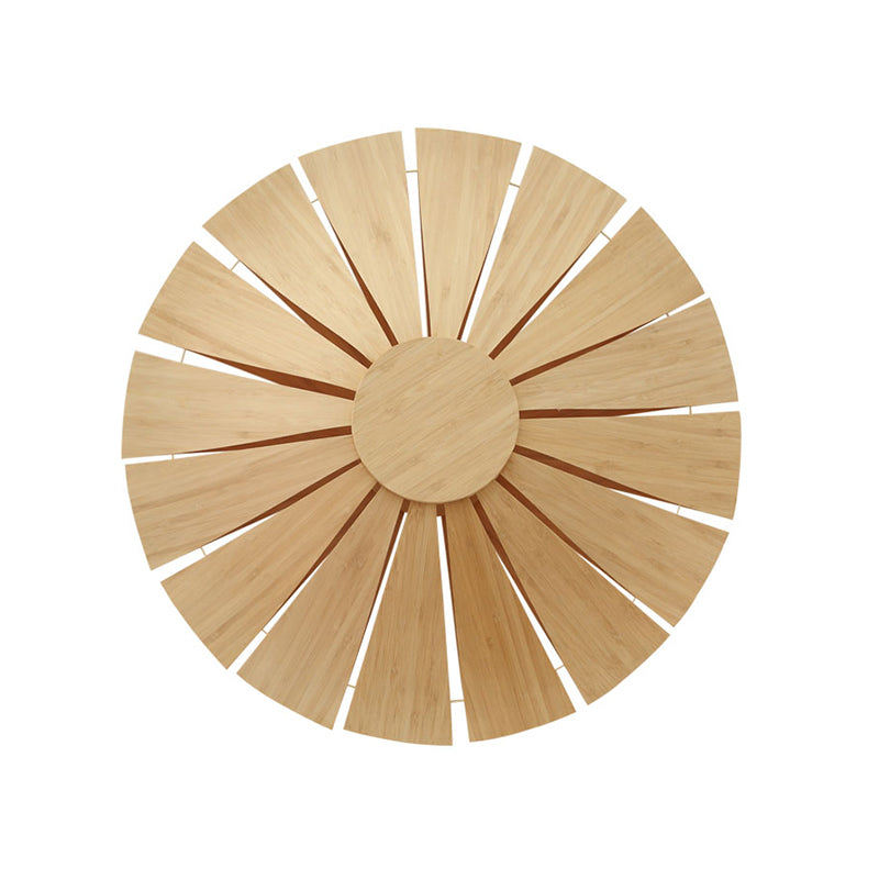 19.5 "/23.5" Diameter Circular Wall Lamp Illuminated Modern Wood Veneer 1 Light Living Room Wall Lamp