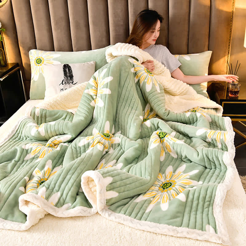 Taavita Flower Pattern Fluffy Blanket for Cozy Moments