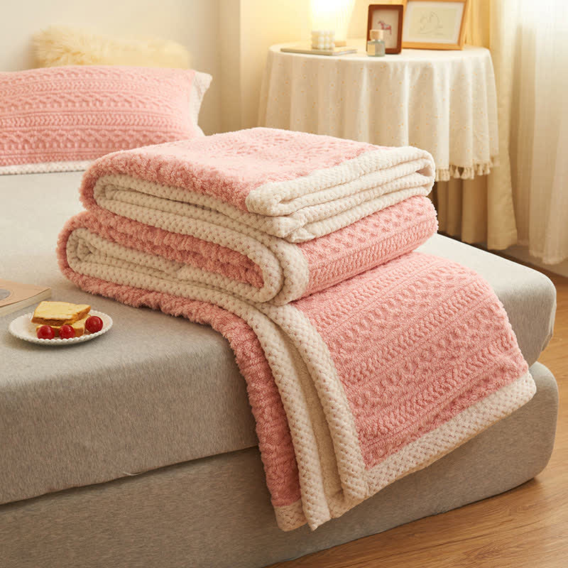 Taavita Double Jacquard Fleece Throw Blanket