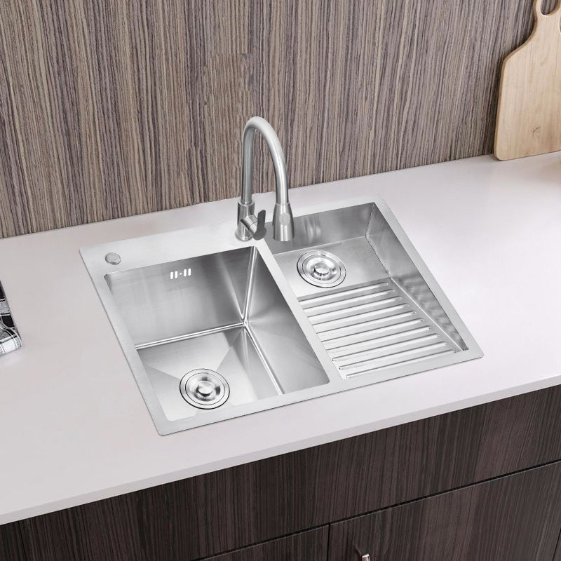 Taavita Stainless Steel Modern Kitchen Sink Double Sink Workstation with Accessories and Faucet