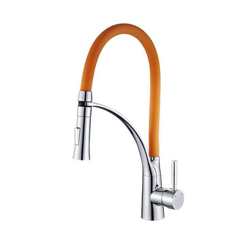 Modern 1-Handle Faucets Copper Touchless with Water Dispenser Standard Kitchen Faucet Clearhalo 'Home Improvement' 'home_improvement' 'home_improvement_kitchen_faucets' 'Kitchen Faucets' 'Kitchen Remodel & Kitchen Fixtures' 'Kitchen Sinks & Faucet Components' 'kitchen_faucets' 6380946