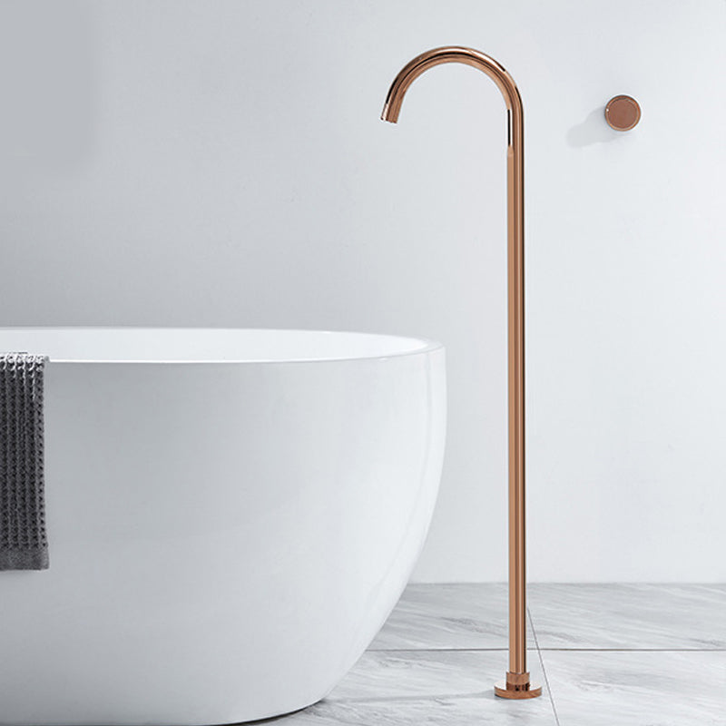 Modern Freestanding Tub Filler Brass 1-Handle Floor Mounted Freestanding Bathtub Faucet Clearhalo 'Bathroom Remodel & Bathroom Fixtures' 'Bathtub Faucets' 'bathtub_faucets' 'Home Improvement' 'home_improvement' 'home_improvement_bathtub_faucets' 6381574