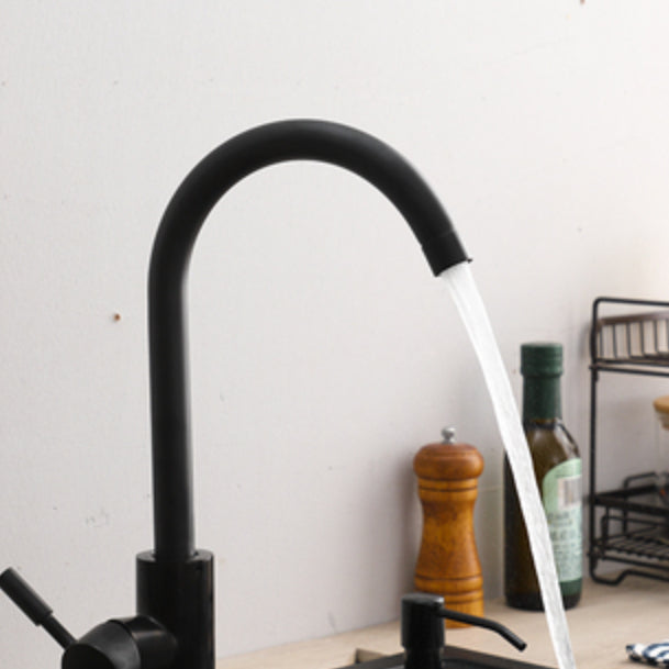 Modern Taavita 1-Handle Bar Faucet Kitchen Faucet in Black with Supply Lines