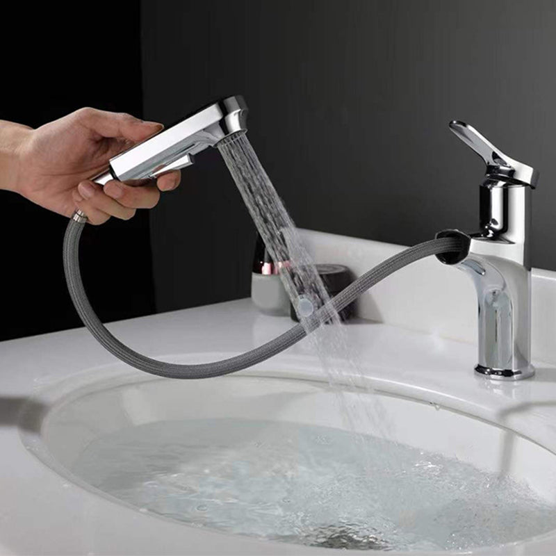 Modern Pull-out Faucet Single Lever Handle Faucet for Bathroom