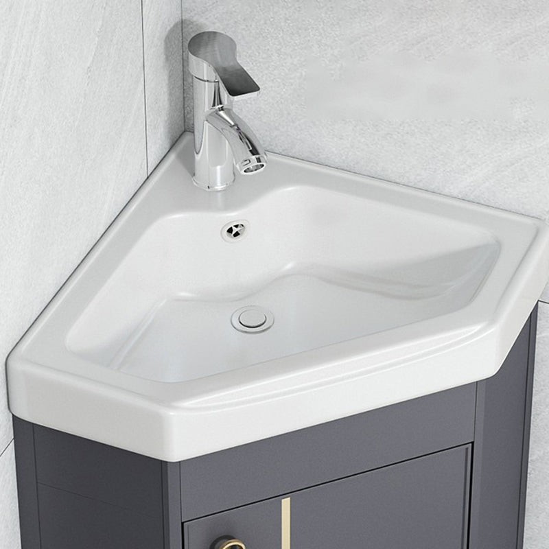 Taavita Wall-Mounted Bathroom Vanity Cabinet, Triangular Abstract Sink