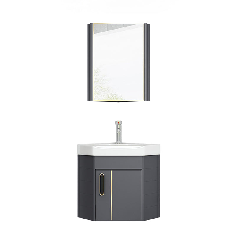 Taavita Wall-Mounted Bathroom Vanity Cabinet, Triangular Abstract Sink