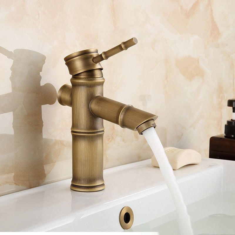 Taavita Brass Lever Handle Bathroom Faucet Single Hole Vessel Sink Faucet