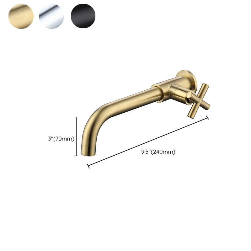 Taavita Wall-Mounted Faucet, Single Cross Handle, Modern Sink Faucet for Bathroom in Black, Gold, Chrome