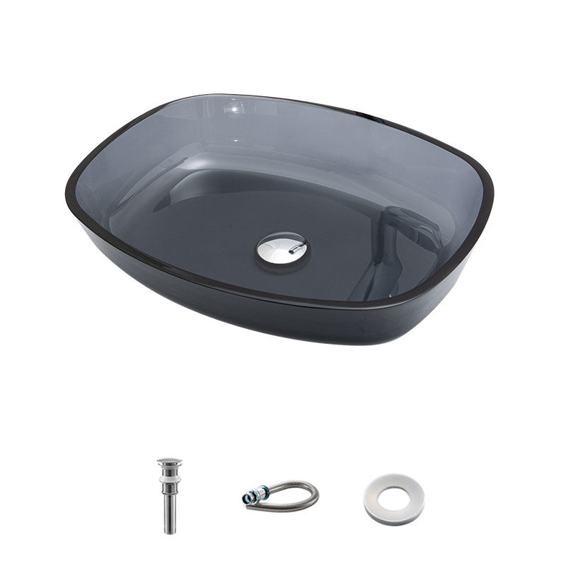 Modern Bathroom Sink Glass Oval-Shape Vessel Bathroom Sink with Pop-Up Drain Clearhalo 'Bathroom Remodel & Bathroom Fixtures' 'Bathroom Sinks & Faucet Components' 'Bathroom Sinks' 'bathroom_sink' 'Home Improvement' 'home_improvement' 'home_improvement_bathroom_sink' 1200x1200_bb29461a-3845-4296-8253-ef94c8c81ba3