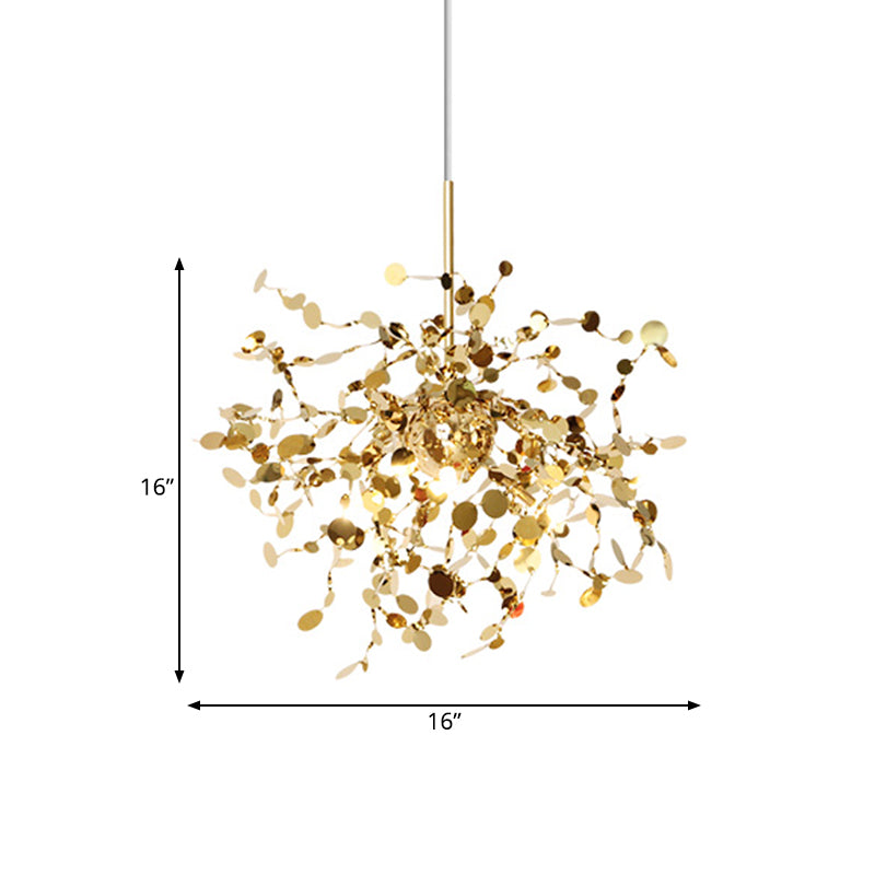 Taavita Pendant Light Art Deco Metal LED Gold Hanging Ceiling Light for Living Room