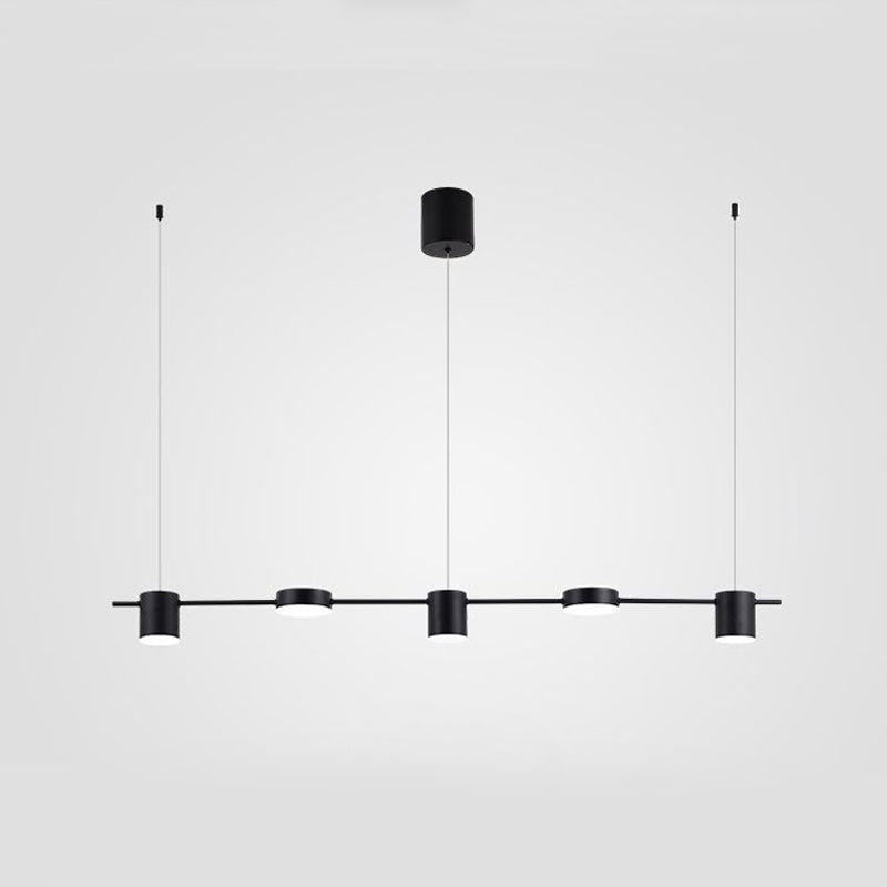 Taavita Aluminium Island Pendant Modern Simple 3/5-Head Ceiling Light Black/Gold in Warm/White Light