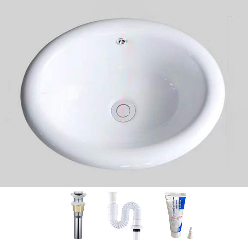 Modern Bathroom Sink Porcelain Oval-Shape Drop-in Bathroom Sink with Pop-Up Drain Clearhalo 'Bathroom Remodel & Bathroom Fixtures' 'Bathroom Sinks & Faucet Components' 'Bathroom Sinks' 'bathroom_sink' 'Home Improvement' 'home_improvement' 'home_improvement_bathroom_sink' 1200x1200_6f462d60-2d54-4305-ba9b-1717c9758817