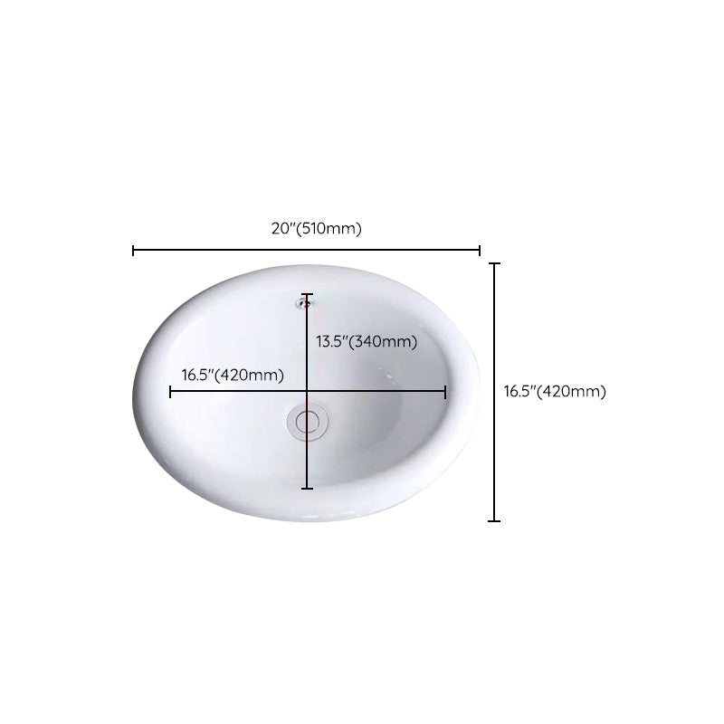 Modern Bathroom Sink Porcelain Oval-Shape Drop-in Bathroom Sink with Pop-Up Drain Clearhalo 'Bathroom Remodel & Bathroom Fixtures' 'Bathroom Sinks & Faucet Components' 'Bathroom Sinks' 'bathroom_sink' 'Home Improvement' 'home_improvement' 'home_improvement_bathroom_sink' 6786863