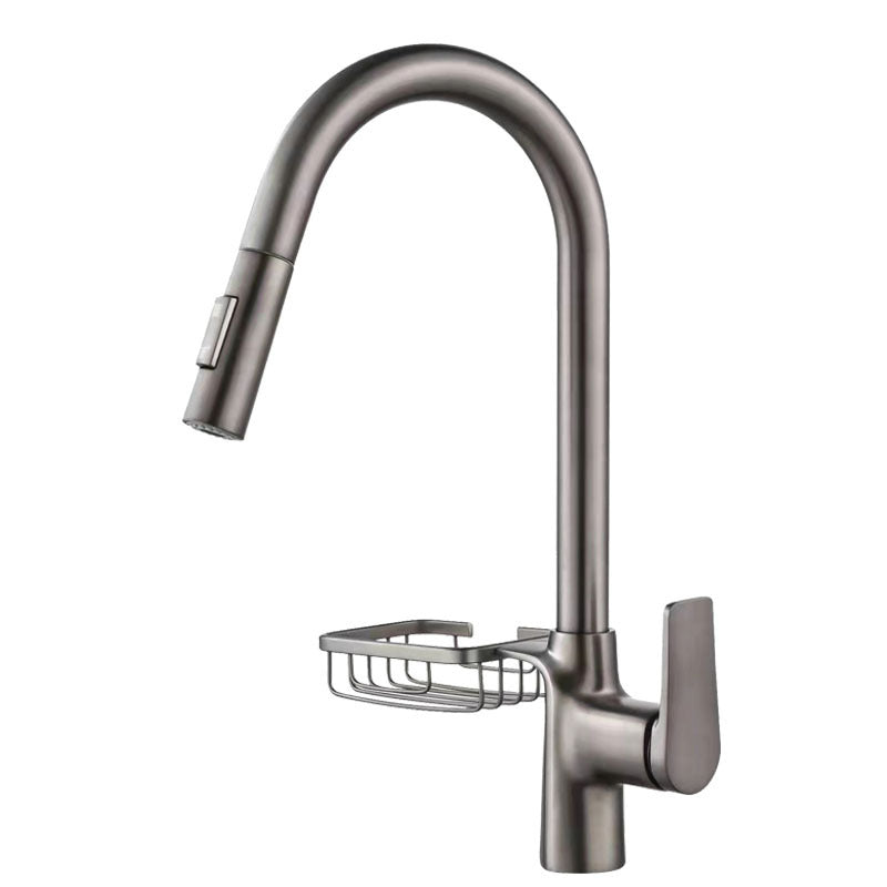 Taavita Gooseneck Kitchen Sink Faucet with Pull Down Sprayer and Swivel Spout