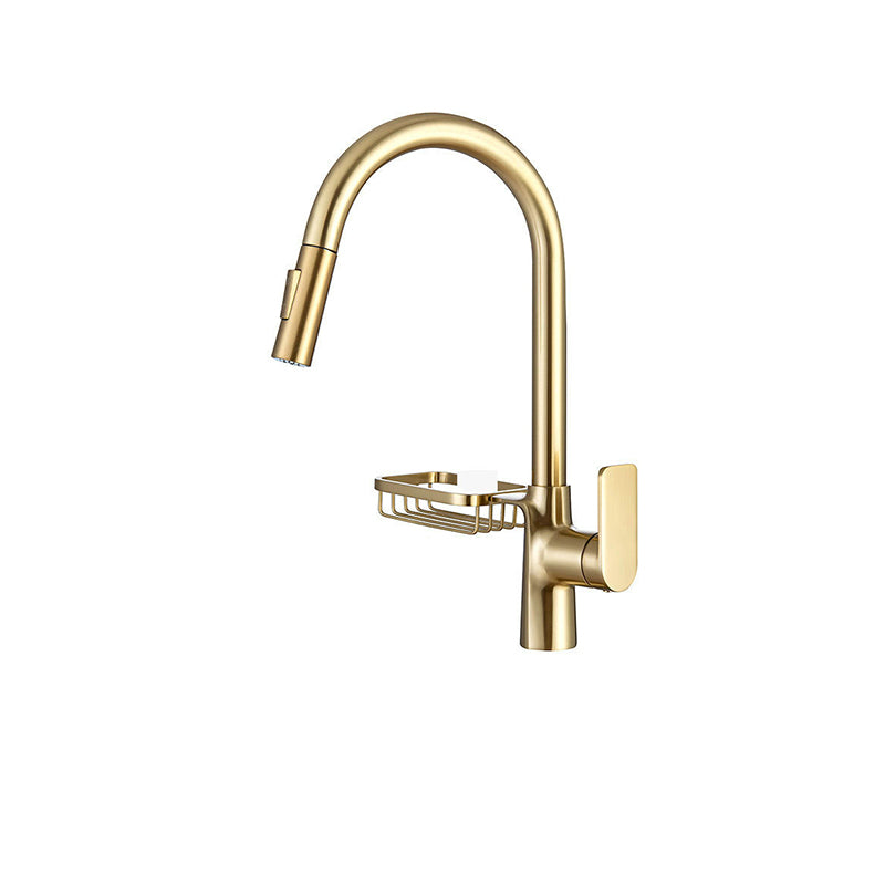 Gooseneck Kitchen Sink Faucet Swivel Spout with Pull down Sprayer Clearhalo 'Home Improvement' 'home_improvement' 'home_improvement_kitchen_faucets' 'Kitchen Faucets' 'Kitchen Remodel & Kitchen Fixtures' 'Kitchen Sinks & Faucet Components' 'kitchen_faucets' 1200x1200_6bf5a0f5-a405-4b5d-b3c1-693997ef647a