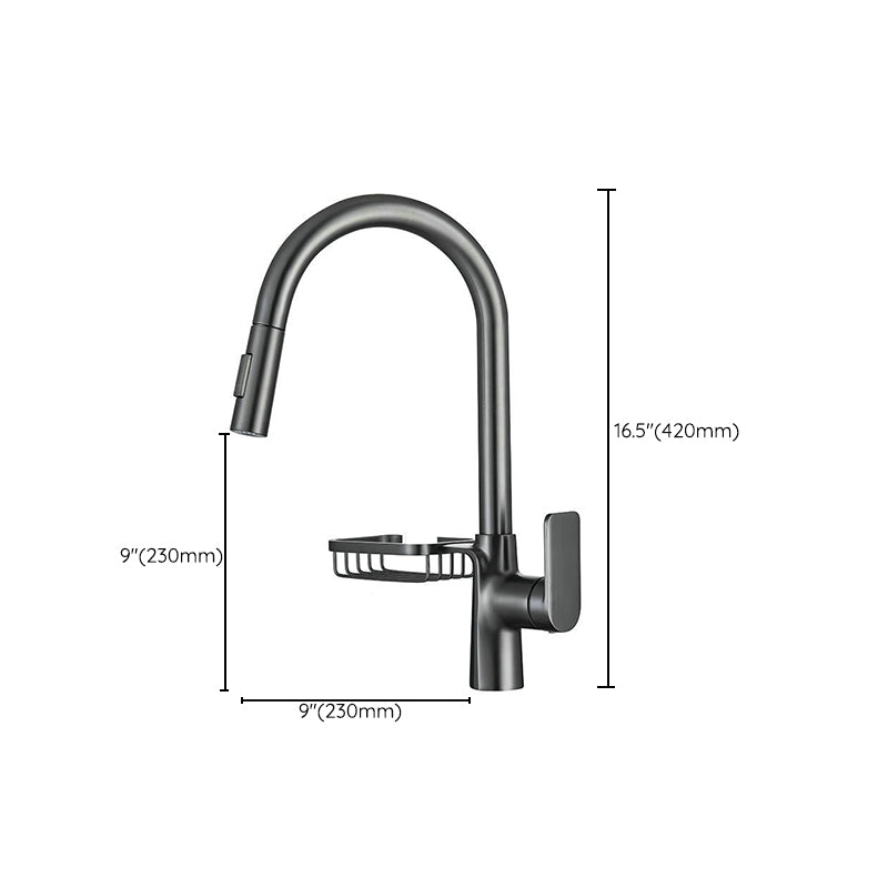 Taavita Gooseneck Kitchen Sink Faucet with Pull Down Sprayer and Swivel Spout