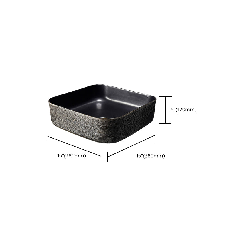 Modern Oval Black Ceramic Bathroom Sink with Taavita Faucet