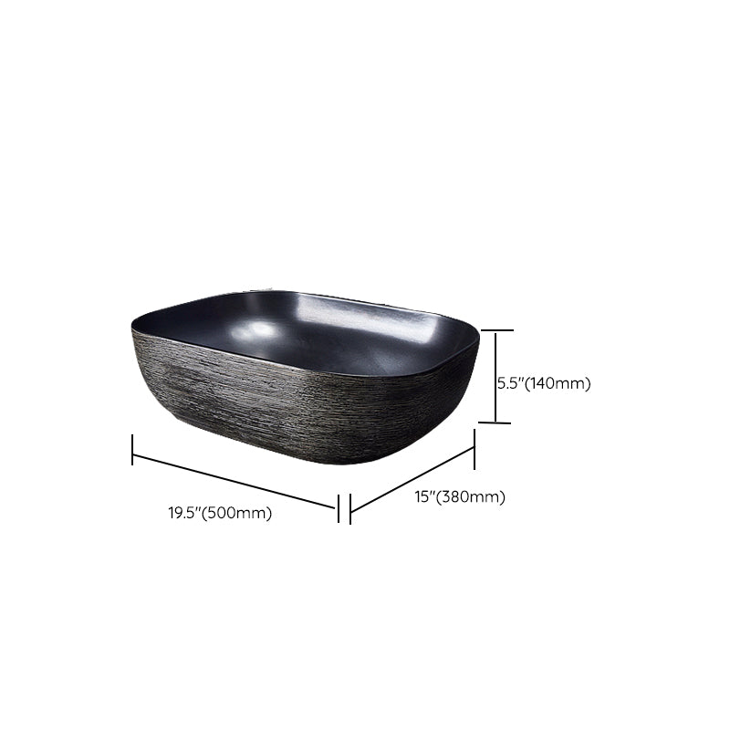 Modern Oval Black Ceramic Bathroom Sink with Taavita Faucet