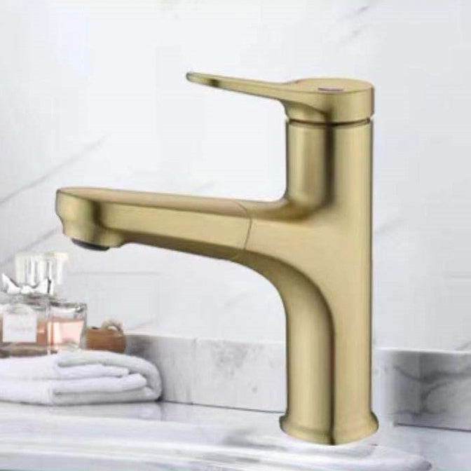 Circular Modern Basin Faucet Pull-Out Single Hole Vanity Sink Faucet Clearhalo 'Bathroom Remodel & Bathroom Fixtures' 'Bathroom Sink Faucets' 'Bathroom Sinks & Faucet Components' 'bathroom_sink_faucets' 'Home Improvement' 'home_improvement' 'home_improvement_bathroom_sink_faucets' 1200x1200_689fab0c-b981-4a50-8ae7-f43611bd1e73