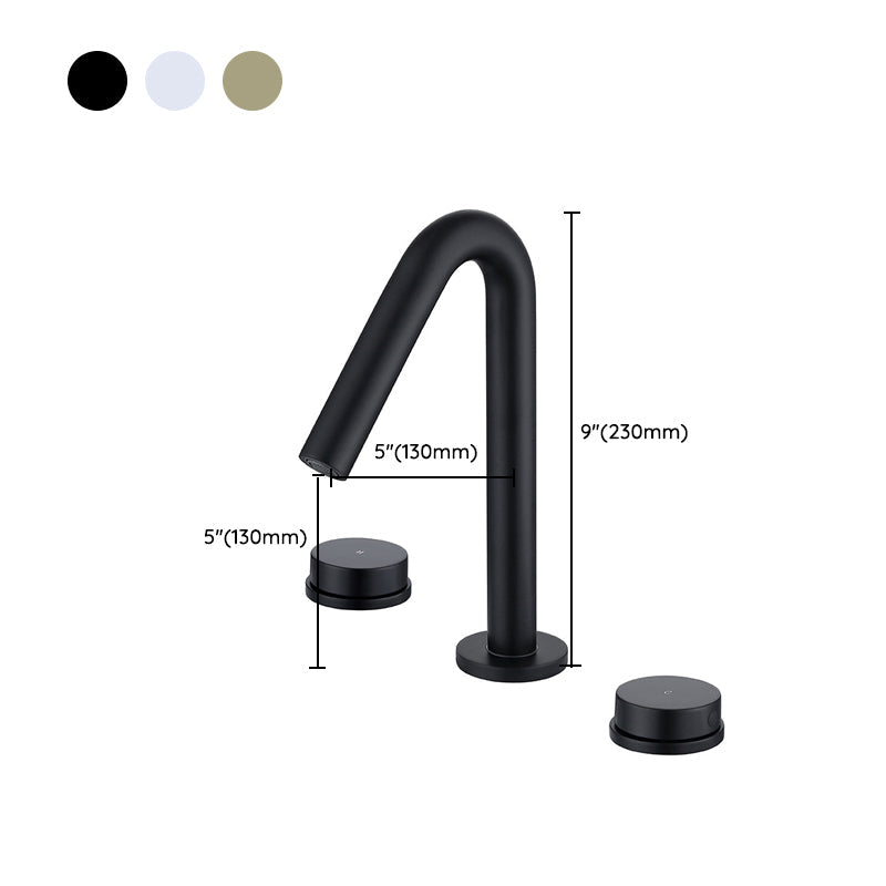 Taavita Chrome Gold Black Brass Widespread Bathroom Faucet 3 Hole Circular Vanity Faucet