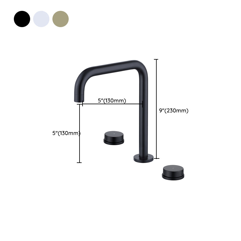 Taavita Chrome Gold Black Brass Widespread Bathroom Faucet 3 Hole Circular Vanity Faucet