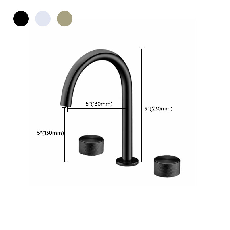 Taavita Chrome Gold Black Brass Widespread Bathroom Faucet 3 Hole Circular Vanity Faucet