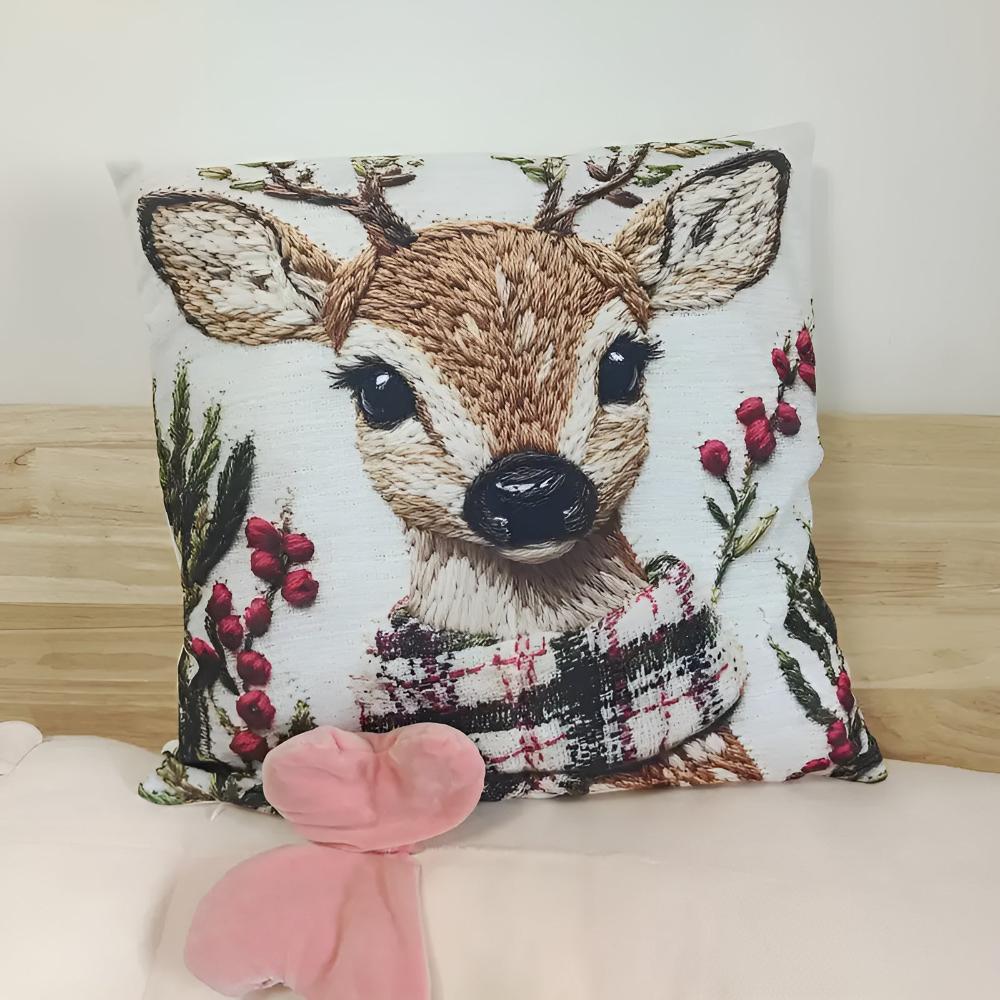 Taavita Christmas Reindeer Decorative Cushion Cover