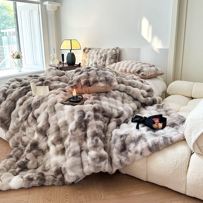 Soft Faux Fur Blanket with Batik Pattern – Taavita for Home