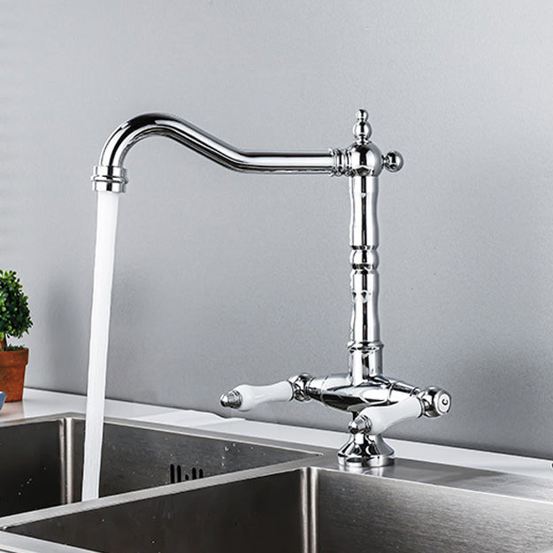 Taavita Bar Faucet for the Kitchen, Double Handle, High Arc, Without Sensor