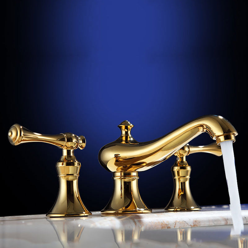 Deck Mounted Roman Tub Faucet Low Arc Copper Roman Tub Faucet Set Clearhalo 'Bathroom Remodel & Bathroom Fixtures' 'Bathtub Faucets' 'bathtub_faucets' 'Home Improvement' 'home_improvement' 'home_improvement_bathtub_faucets' 7063947