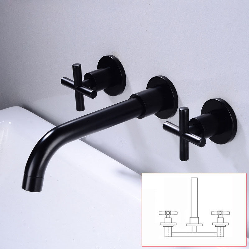 Modern Wall Mounted Faucet Bathroom Rotate Handle Bathtub Faucet Clearhalo 'Bathroom Remodel & Bathroom Fixtures' 'Bathtub Faucets' 'bathtub_faucets' 'Home Improvement' 'home_improvement' 'home_improvement_bathtub_faucets' 7099265