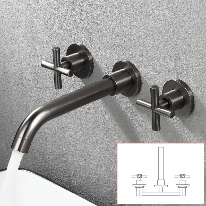 Modern Wall Mounted Faucet Bathroom Rotate Handle Bathtub Faucet Clearhalo 'Bathroom Remodel & Bathroom Fixtures' 'Bathtub Faucets' 'bathtub_faucets' 'Home Improvement' 'home_improvement' 'home_improvement_bathtub_faucets' 7099252