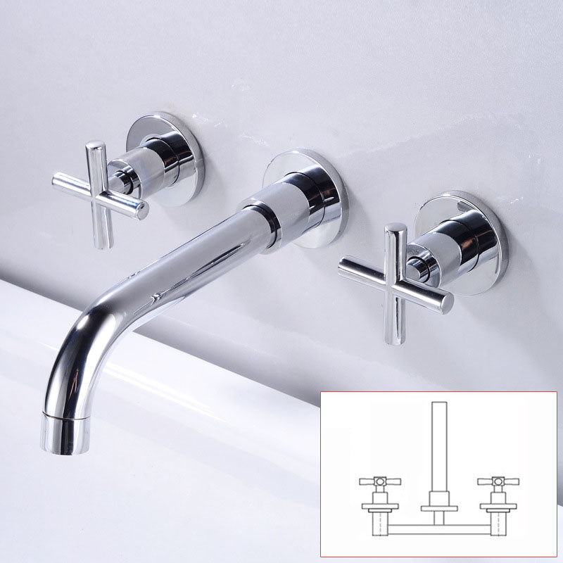 Modern Wall Mounted Faucet Bathroom Rotate Handle Bathtub Faucet Clearhalo 'Bathroom Remodel & Bathroom Fixtures' 'Bathtub Faucets' 'bathtub_faucets' 'Home Improvement' 'home_improvement' 'home_improvement_bathtub_faucets' 7099264