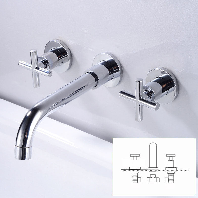 Taavita Modern Bathroom Wall Mounted Faucet with Rotating Handle for Bathtub