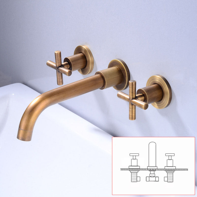 Modern Wall Mounted Faucet Bathroom Rotate Handle Bathtub Faucet Clearhalo 'Bathroom Remodel & Bathroom Fixtures' 'Bathtub Faucets' 'bathtub_faucets' 'Home Improvement' 'home_improvement' 'home_improvement_bathtub_faucets' 7099245