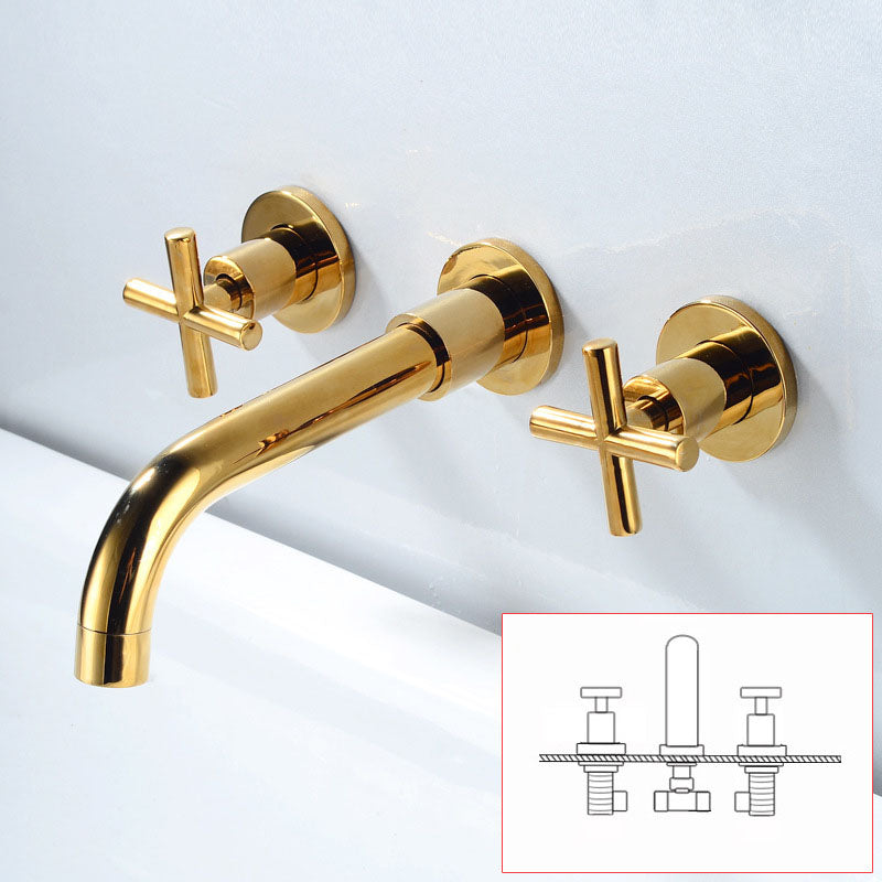 Modern Wall Mounted Faucet Bathroom Rotate Handle Bathtub Faucet Clearhalo 'Bathroom Remodel & Bathroom Fixtures' 'Bathtub Faucets' 'bathtub_faucets' 'Home Improvement' 'home_improvement' 'home_improvement_bathtub_faucets' 1200x1200_a462764b-aadb-4c0d-a857-31be802dfc0a